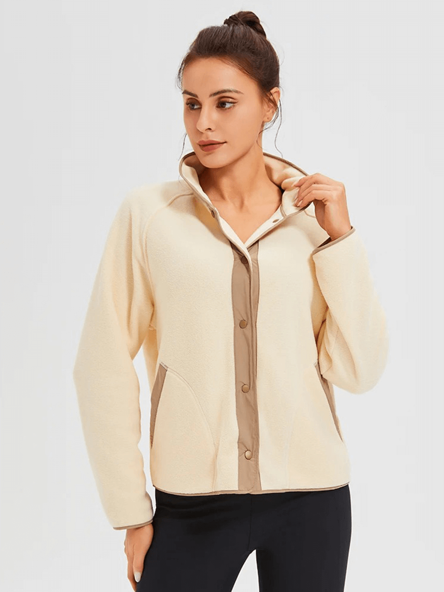 Windproof stylish wool sports jacket for running, SF2009, featuring a mandarin collar and anti-shrink design, perfect winter wear for runners.
